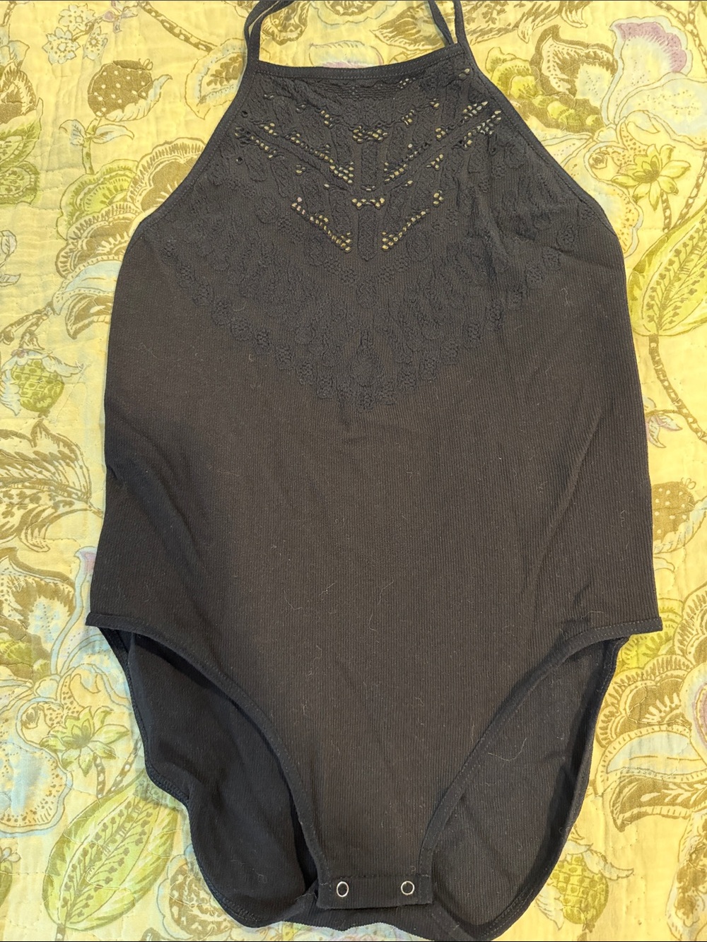 Intimately by Free People Black Crochet Halter Bodysuit - Women